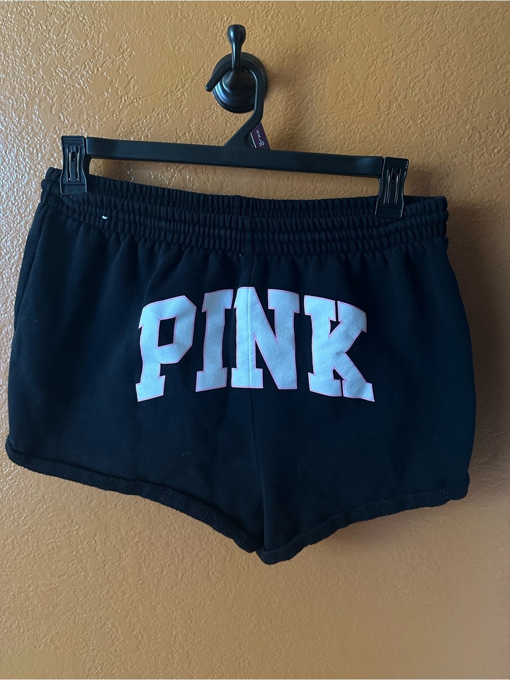 PINK Victoria's Secret Black Athletic Shorts with Pink Logo